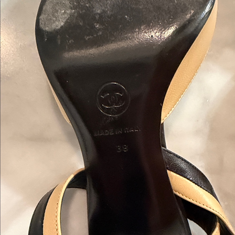 CHANAL Elegant Black and Tan Women's Heels - Picture 8 of 8